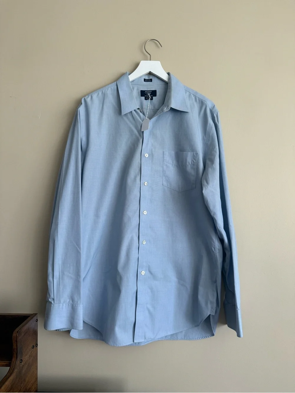 J.CREW Haberdashery 80s 2-Ply Dress Shirt Blue Size Large READ